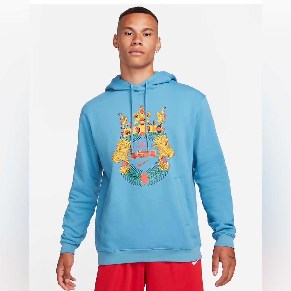 Nike Lebron James Crowned Lion Logo Pullover Hoodie Men's Size X-Large